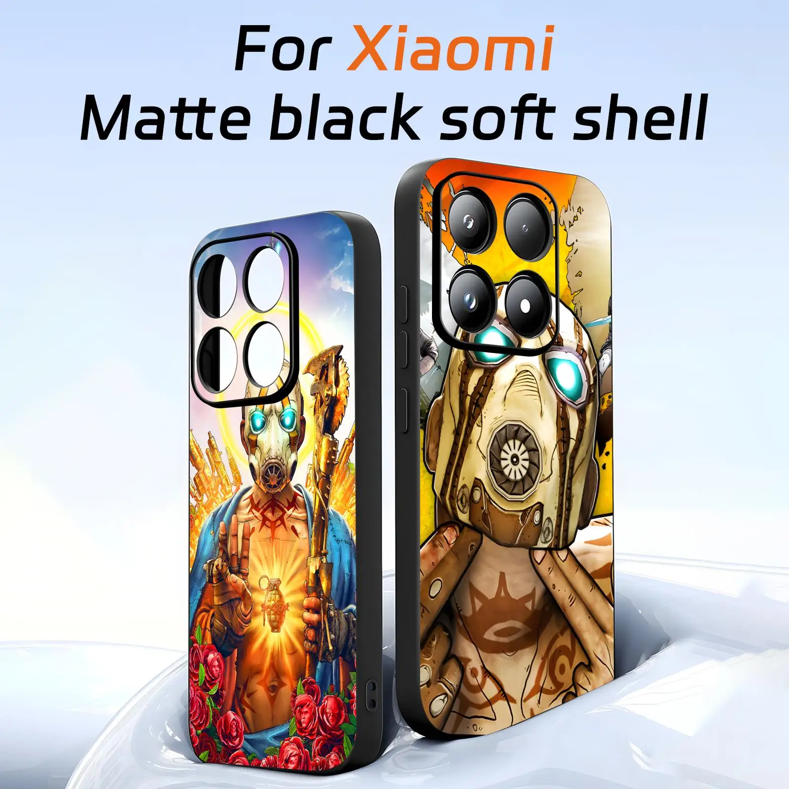 Capa de Telefone COOL Borderlands C-Claptrap para Xiaomi 17 15 14 13 12 11 T Ultra Pro, Capa Preta Macia e à Prova de Choque