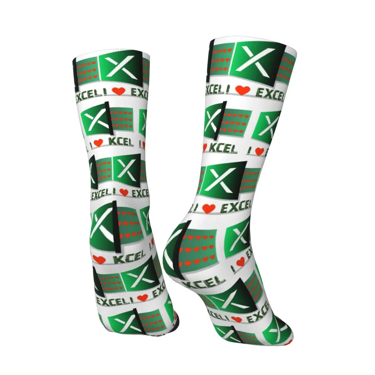 جميع المواسم أحب Excel Socks Harajuku Crew Socks جوارب مضحكة للرجال والنساء هدايا عيد الميلاد