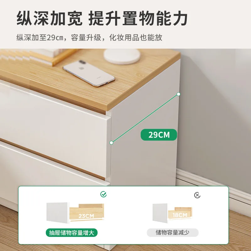 AOLIVIYA Bedroom Bedside Table Nightstand Sofa Side Storage Cabinet Rack Shelf Drawer Modern Minimalist Compact White