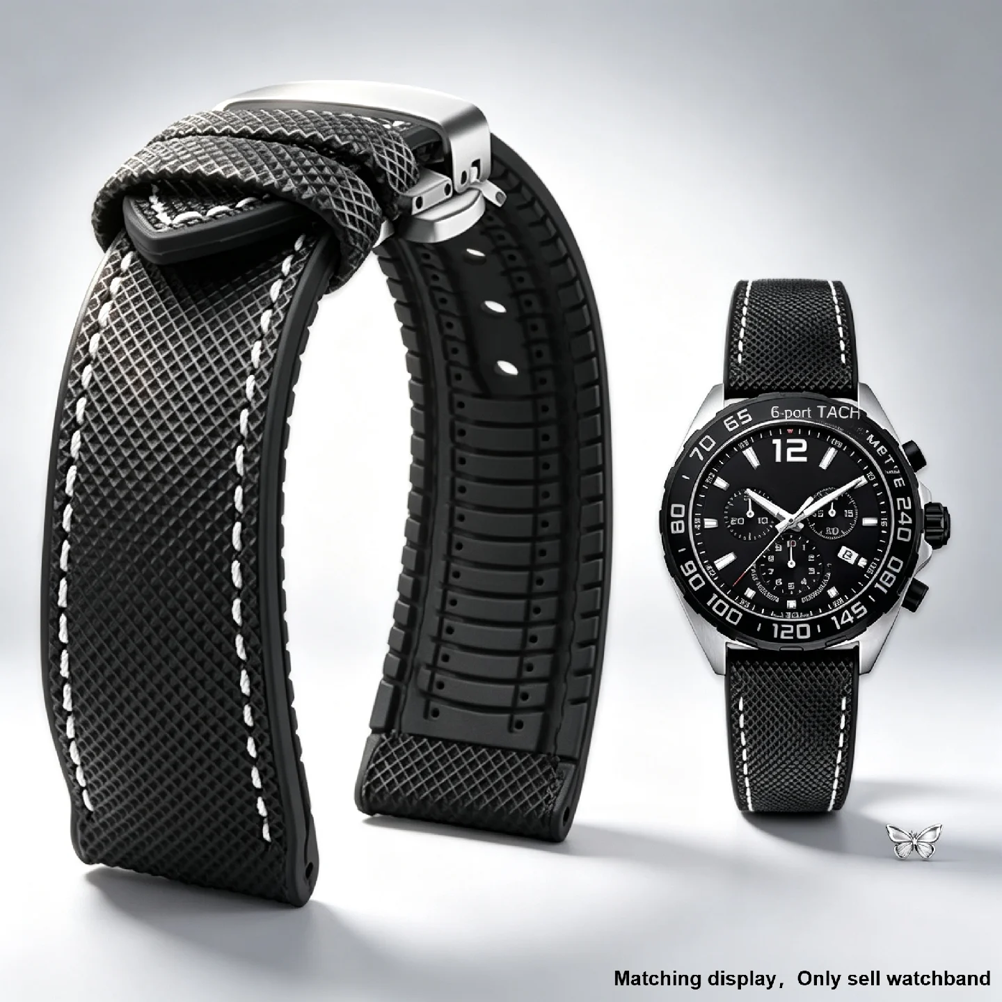 20mm 21mm 22mm  For TAG HEUER Formula F1 Monaco Carrera Seiko Tudor IWC Silicone Watch Strap Men Fkm Rubber Watchband Bracelet