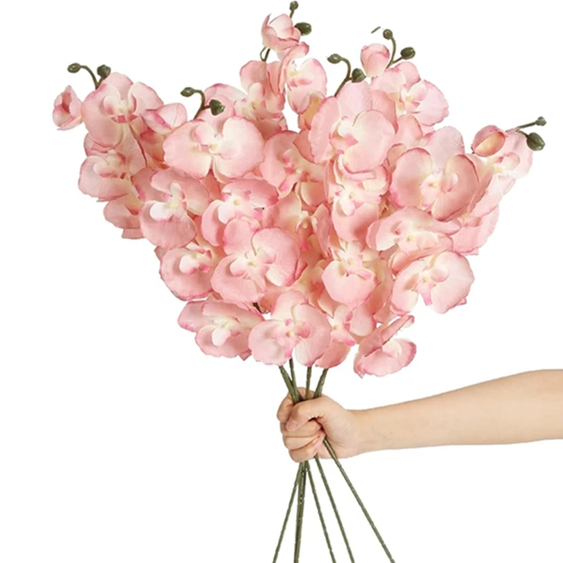 

5Pcs Artificial Flower Branch Silk Butterfly Orchid Home Vase Filler Decor Wedding Outdoor Garden Bride Bouquet Celebration Gift