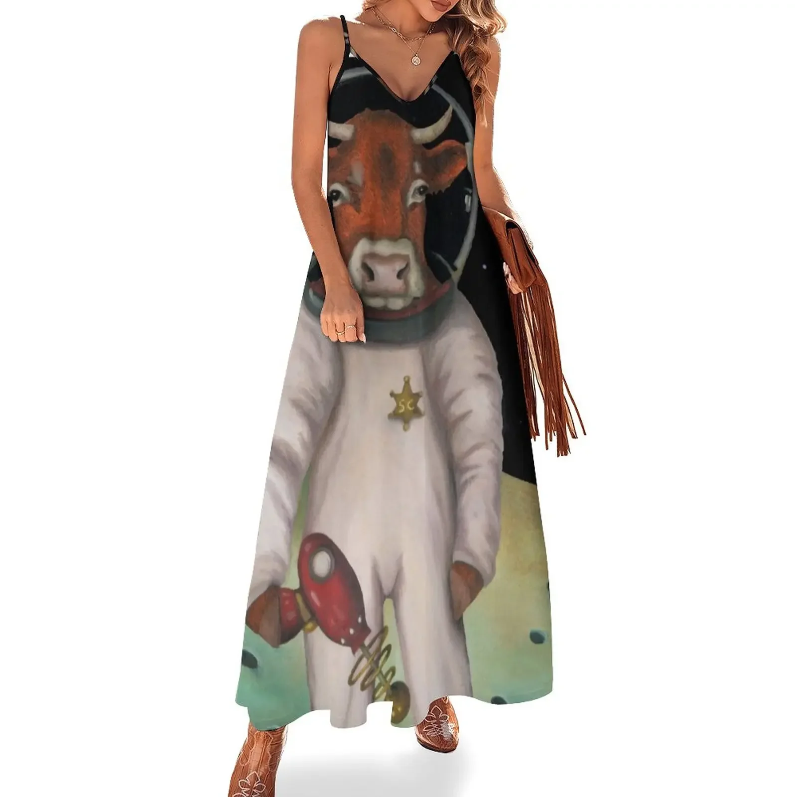 

Space Cowboy Sleeveless Dress long sleeve dress Evening gown summer dress korean women