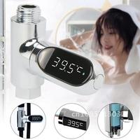 Smart Kitchen Digital Shower Thermometer LED Bathroom Faucet Water Power Water Generation Flow 360° Rotating Shower Thermometer