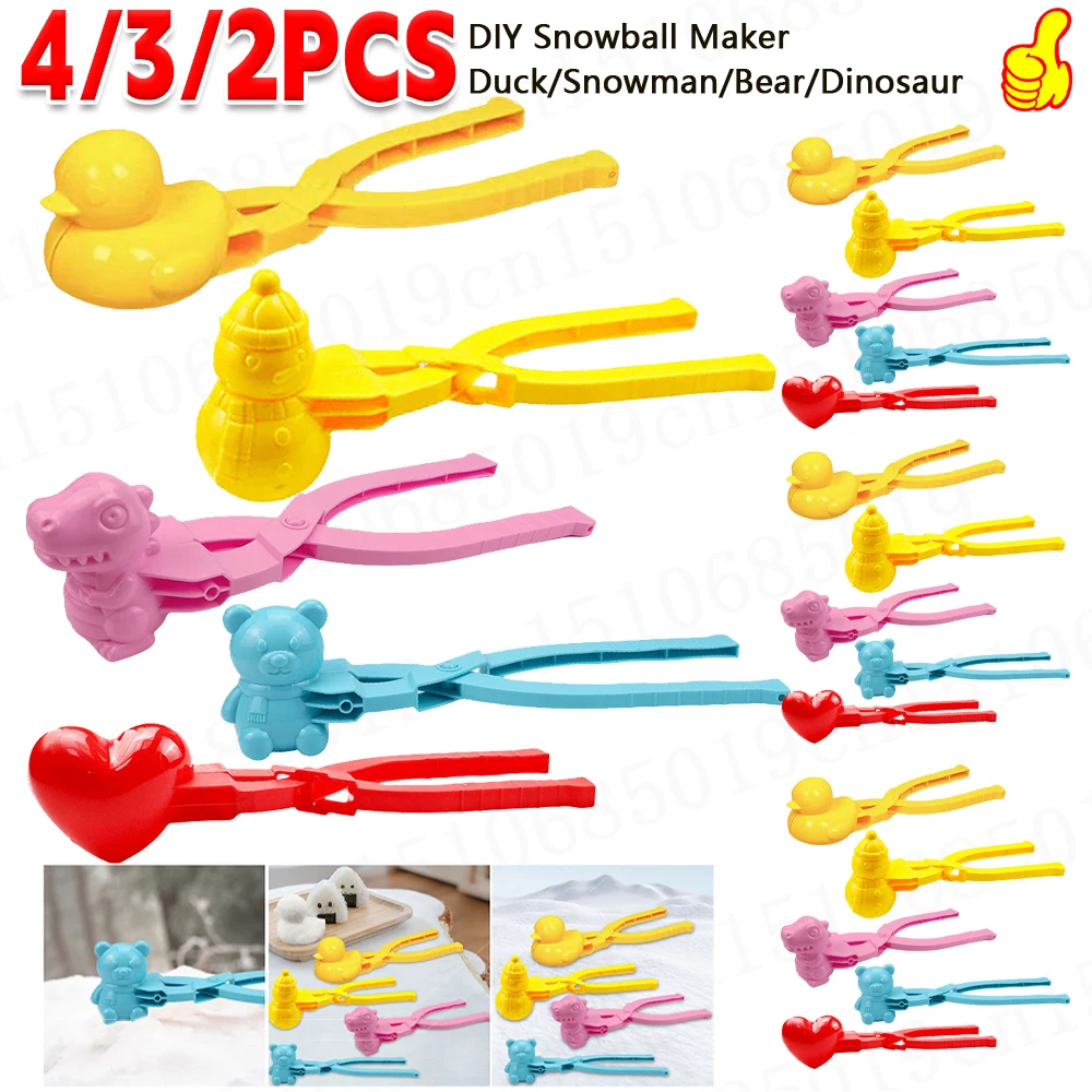 Cute Duck Shaped Snowball Maker Clip Children Outdoor Winter Snow Sand Mold for Snowball Fight Snowball Maker Clip Party Decor