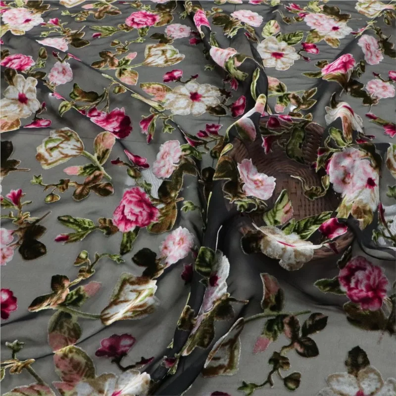 여성 의류 나이트가운 드레스 치파오용 직조 브로케이드 비스코스 및 벨벳 원단