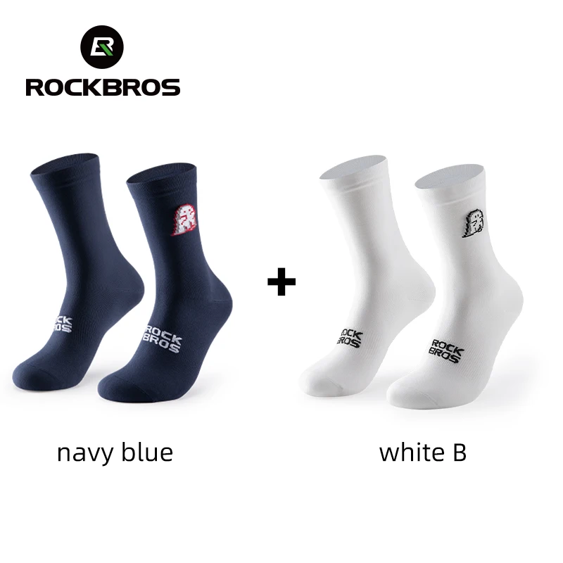 ROCKBROS Fahrradsocken, atmungsaktive, nicht feuchte Nylon-Socken, hautfreundliche Fahrrad-Sportsocken, feuchtigkeitsabsorbierende Outdoor-Socken