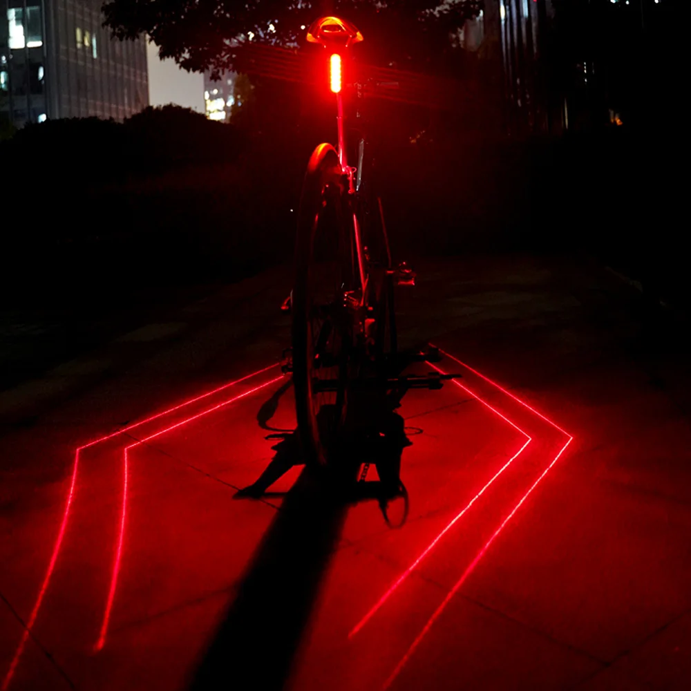 ThinkRider Cycling Laser Tail Light Smart Bicycle Rear Light LED Riding Taillight 5 Mode Double Bracket With Auto Brake Sensor