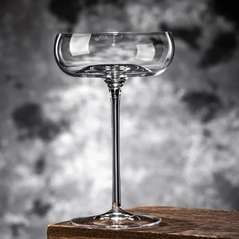 2Pcs Big Belly Cocktail Glasses Cups Transparent Champagne Glass Goblet Martini Glass Cup Creative Concave Bottom Tower Cups