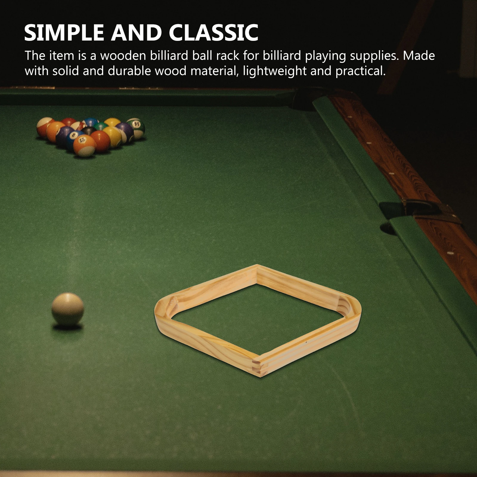 

Wooden Pool Table Billiard Rack Sturdy Retro Room Home Bar Accessories Wood Material Fits Standard Size