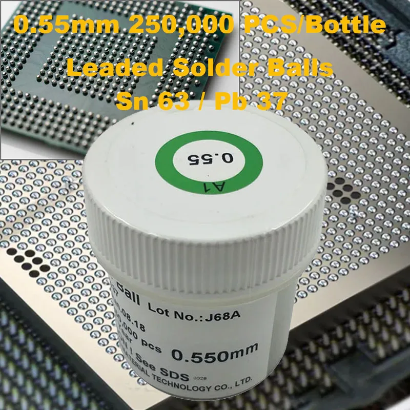 Sn 63 Pb 37 Leaded 250,000 PCS PMTC Solder Ball 0.55mm bga balls,solder ball,solderball for IC chips BGA reballing