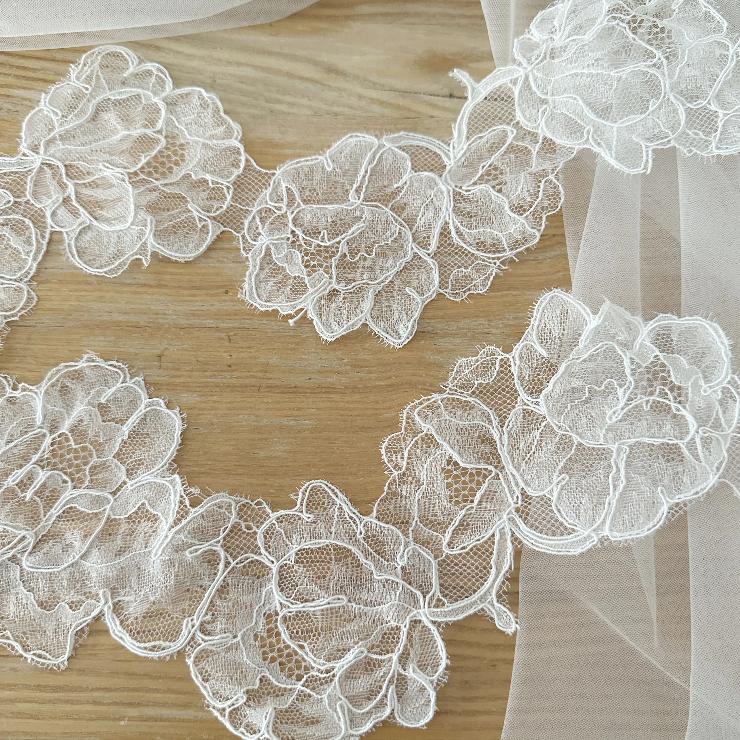 Exquisite handgemachte Grenze Wimpern Spitze Trimmen, Kopfs ch leier Hochzeits kleid DIY Näh zubehör – Detail 2
