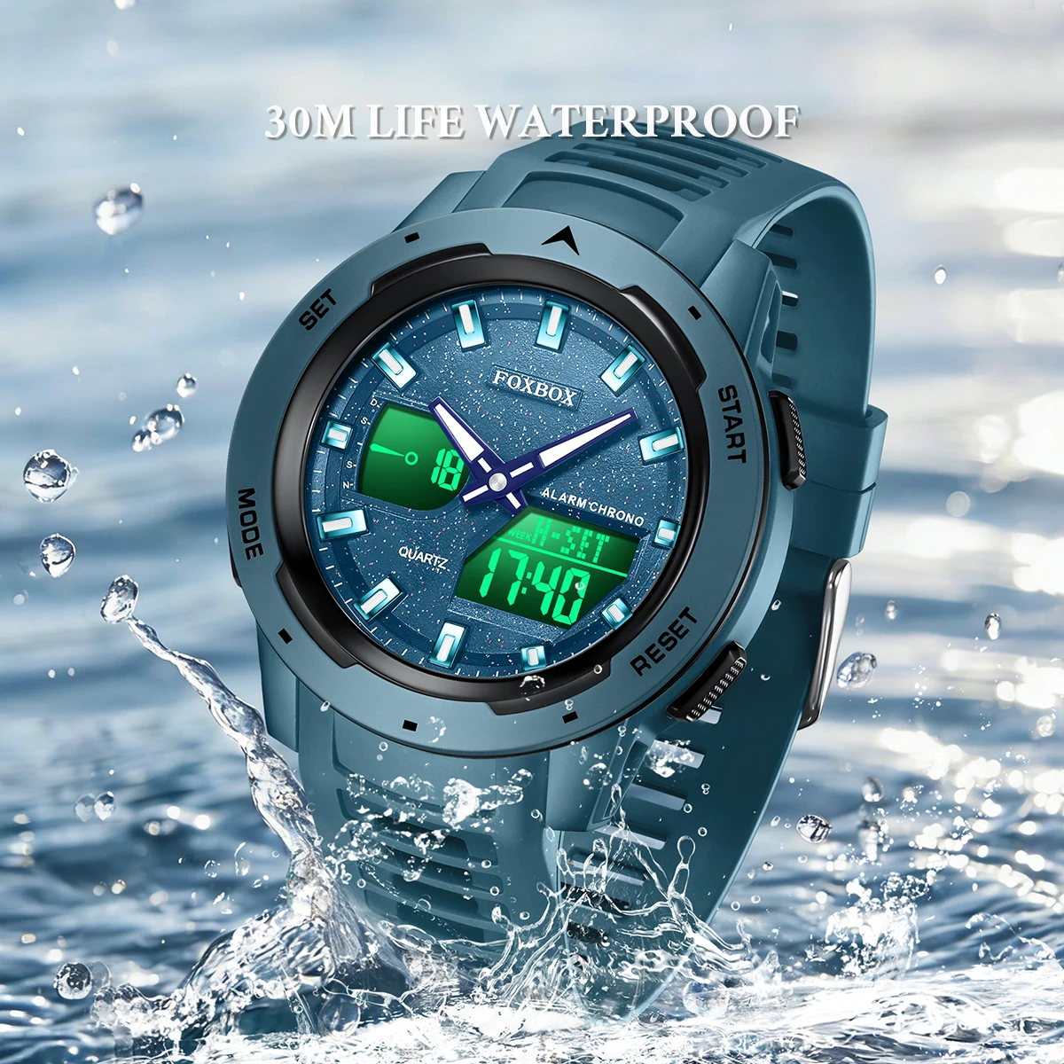 FOXBOX New Men LED Digital Watches Luminous Fashion Sport Waterproof Watches For Man Date Army Military Clock Relogio Masculino - view 4