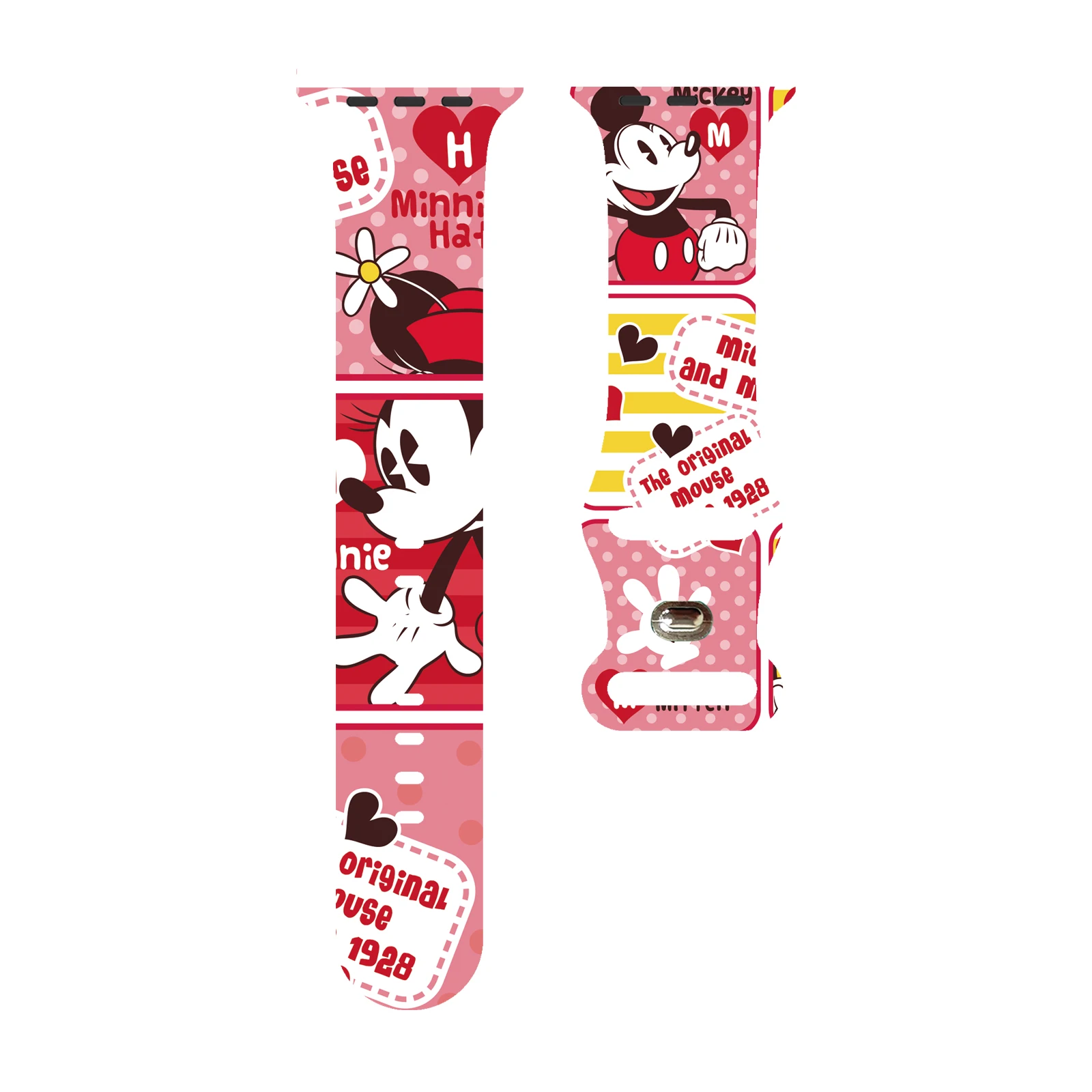 

Disney Classic Big-Ear Mickey Mouse Print Strap Band for Apple Watch Series 11/10/9/8/7/SE, Soft Silicone Band 45mm 44mm 42mm