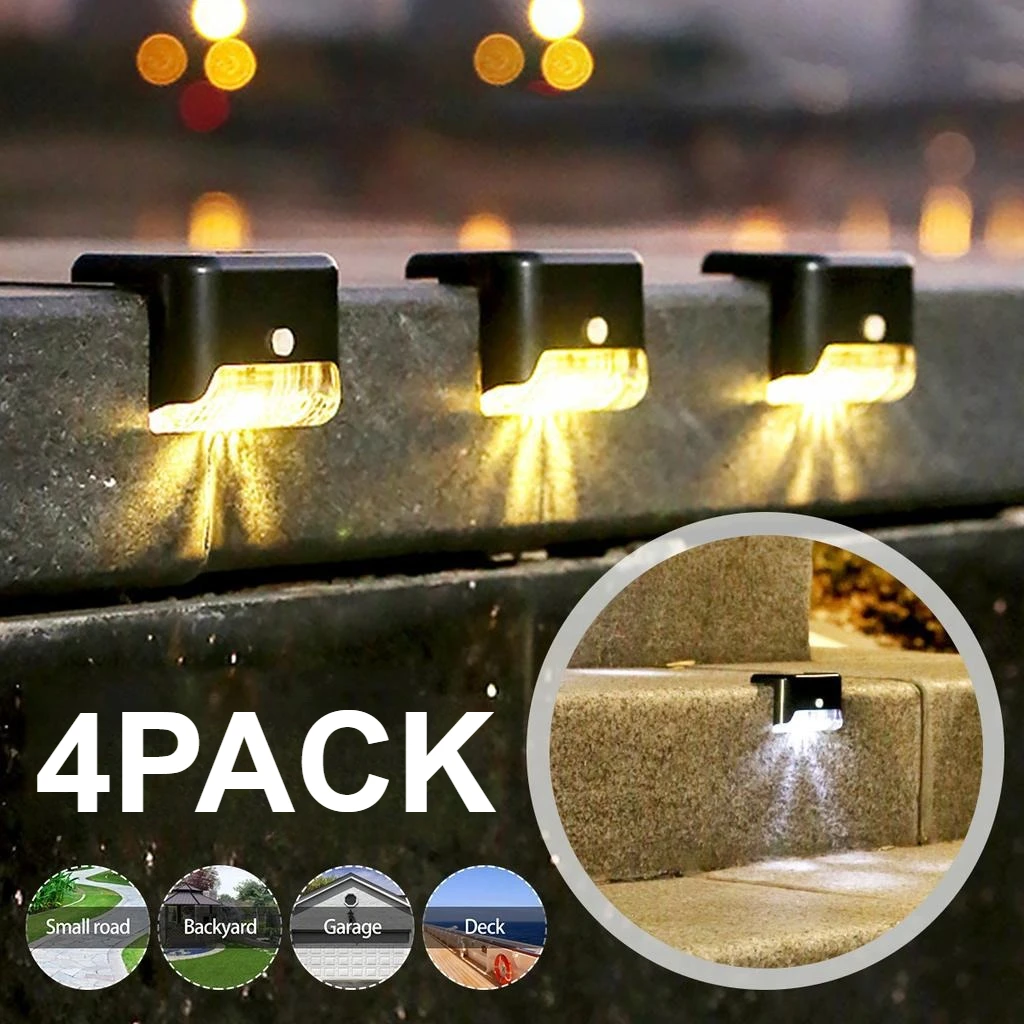 

1/4/12 Pack Deck Lights Solar Powered Solar Step Lights Outdoor Waterproof Led Step Lights Solar Powered Used For Deck Stairs