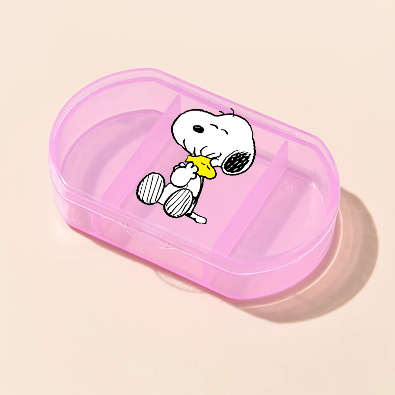 

Snoopy Anime Pattern Mini Medicine Pills Box Container Portable Travel Small Organizer Case Fish Oil Tablet Holder Dispenser