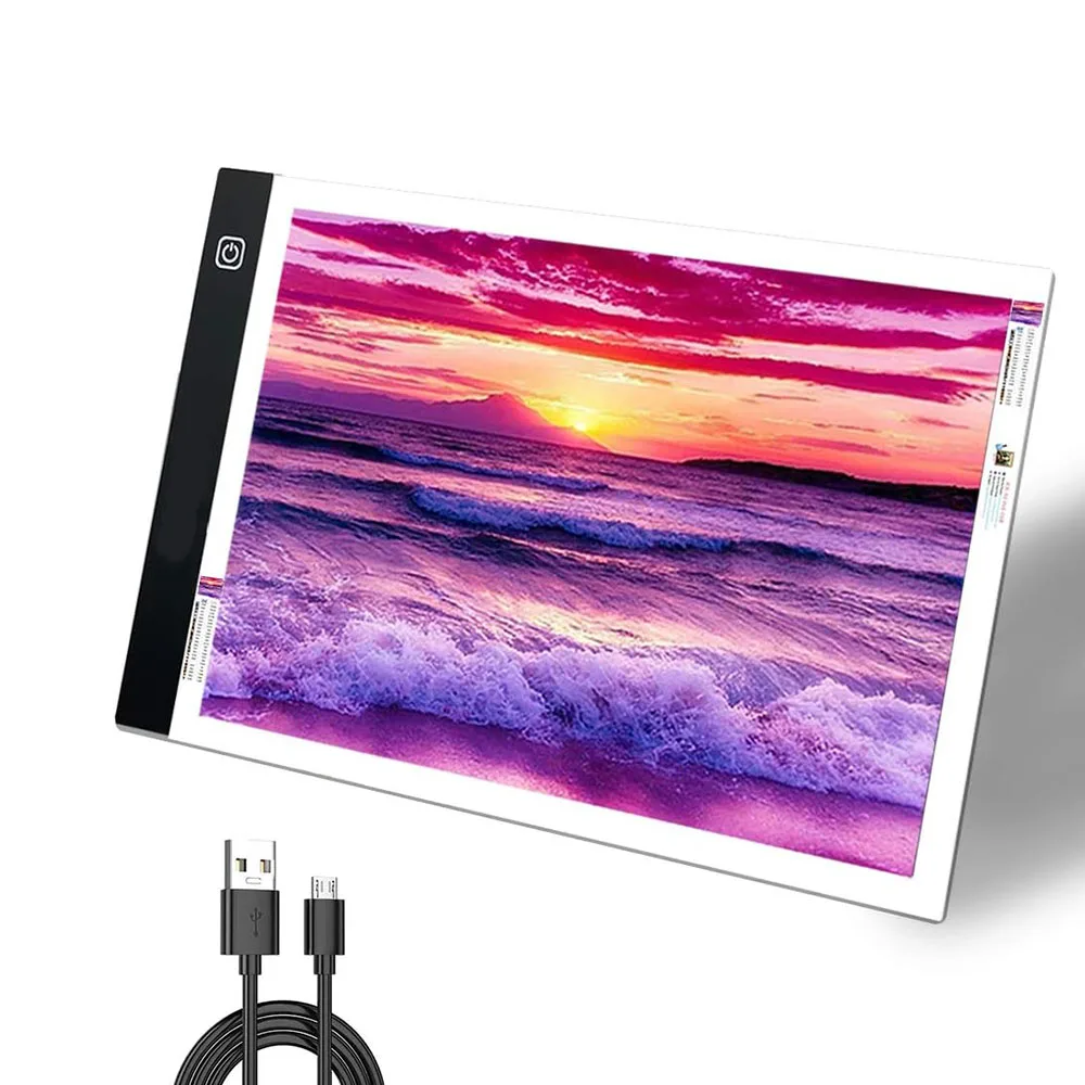 

A4 LED Light Pad Board 5D Diamond Painting Tools Tracing Copy Board with 3 Level Brightness USB Powered Drawing Tablet