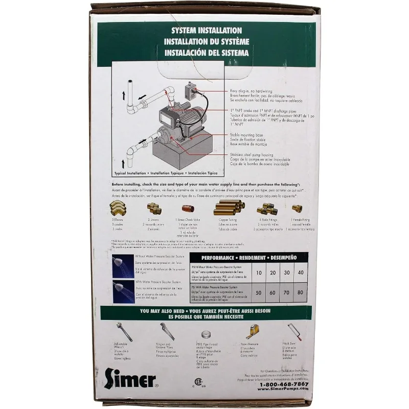 Simer 4075SS-01 3/4 HP Pressure Booster Pump