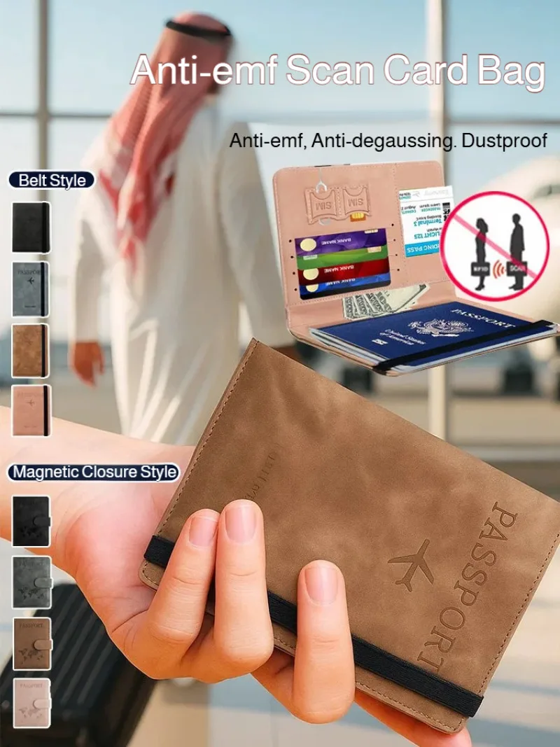

Optional styles Passport bag with multiple card slots Pu leather ID bag Passport cover Anti-theft multi-function passport bag