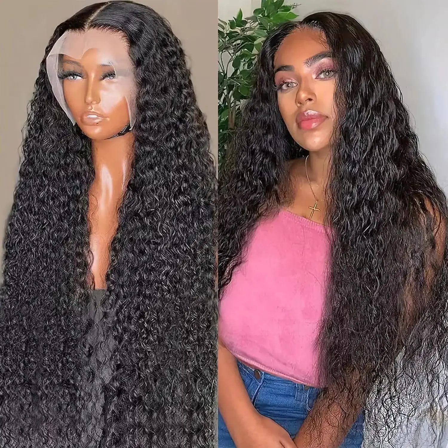 

250 Density 13x6 Hd Transparent Loose Deep Wave Lace Frontal Wig Brazilian 30 40 Inch 13x4 Curly Lace Front Wigs For Black Women