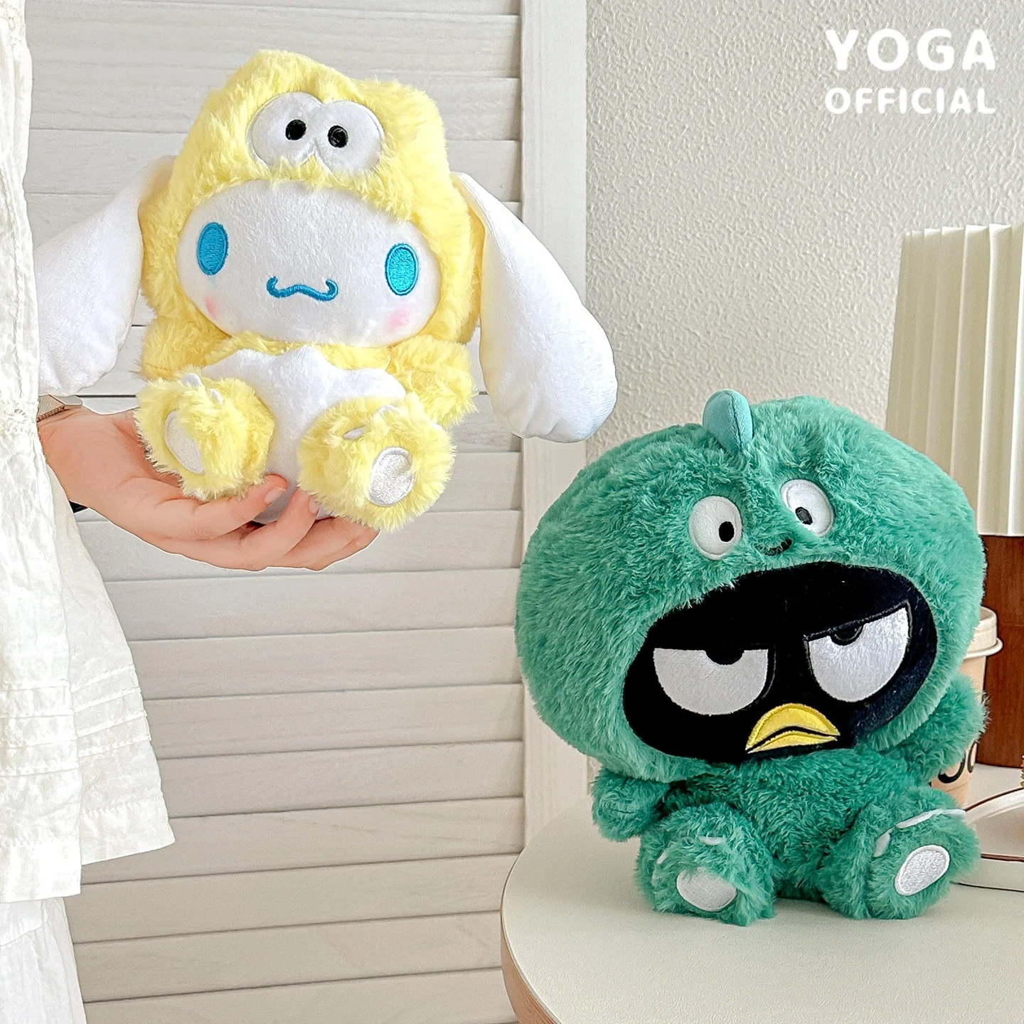 

20CM Cinnamoroll Hello Kitty Dinosaur Series Plush Dolls PP Cotton Filled Kawaii Doll Pillow Cute Ornaments Gifts