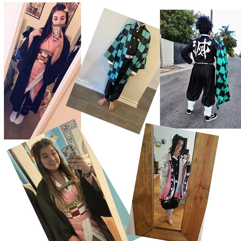 SN60 أنيمي شيطان القاتل كيميتسو جين يابا زينيتسو فستان تانجيرو كامادو Nezuko تأثيري النساء الاطفال مانين كيمونو موحدة Pa1 @