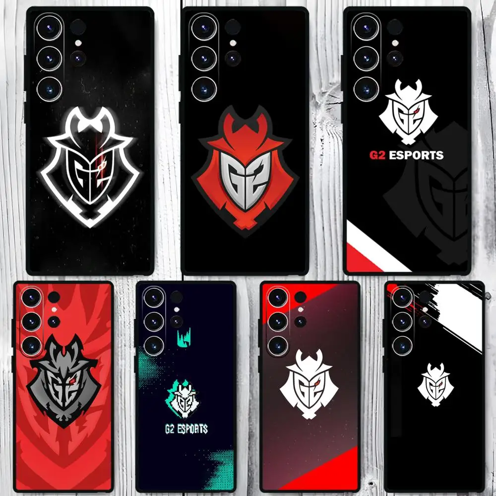 Popular LOGO G2 Esports Phone Case For Samsung Galaxy S26 S25 S24 S23 S22 S21 S20 Plus Ultra Note20 Soft Black