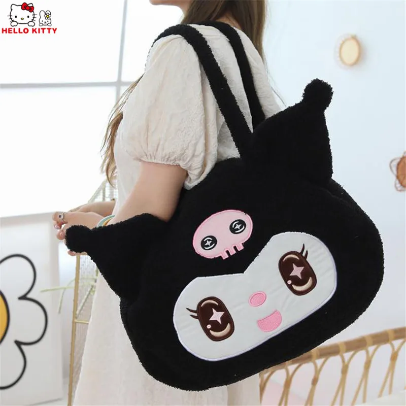 Kuromi Plush Kawaii Sanrio Shoulder Bag Plushie My Melody Lolita Messenger Bags Cinnamoroll Travelling Handbag For Women Gifts