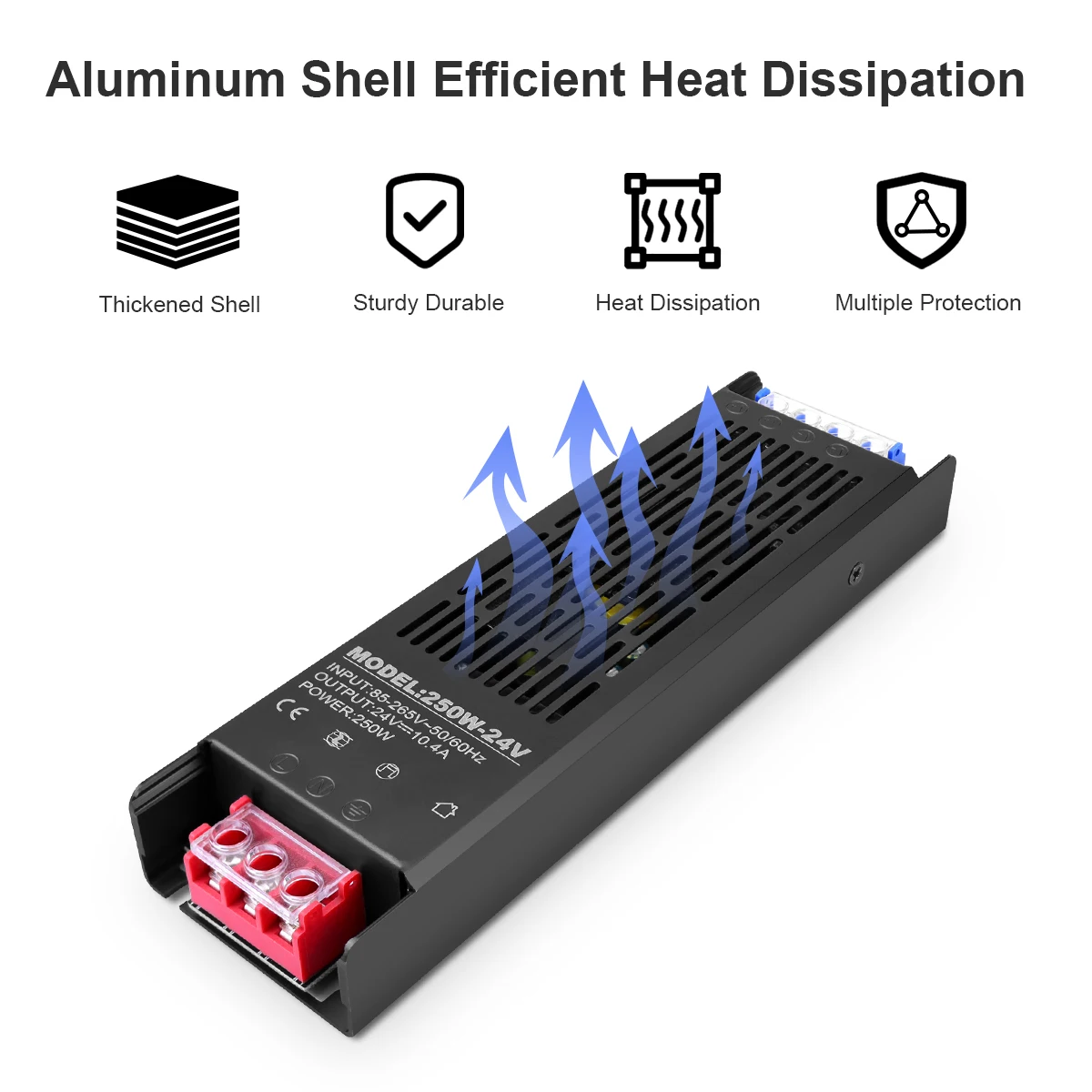 رقيقة جدا LED قطاع التبديل سائق مصباح غلاف من الألومنيوم محولات الإضاءة AC110V/220 فولت إلى DC12V 24 فولت 60 واط 150 واط 250 واط PowerAdapter #3