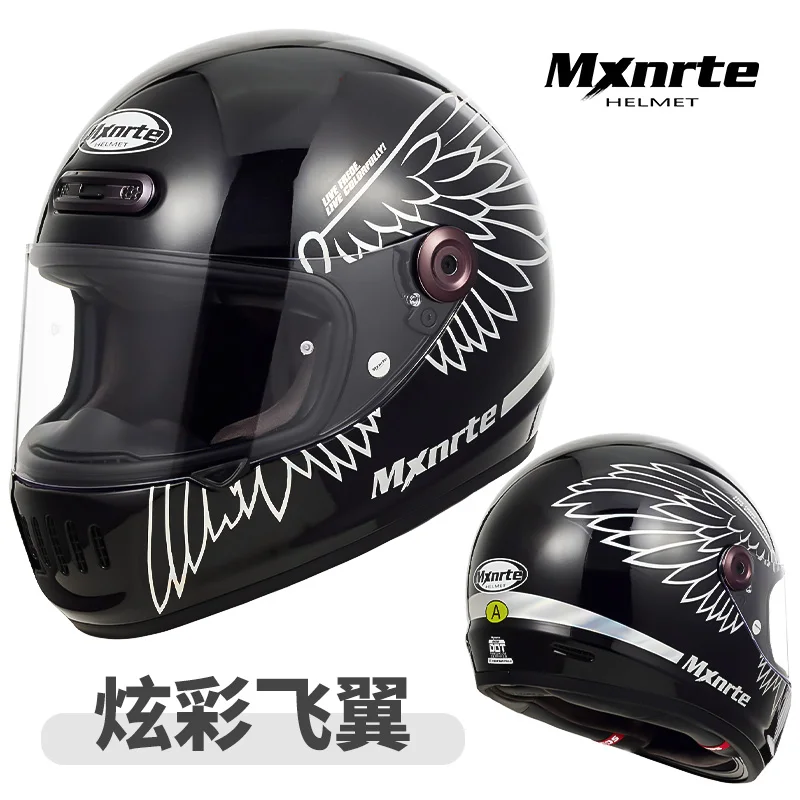 ECE Approved Colorful Wings Retro Helmet Unisex Racing Motorcycle Adult Vintage Helmet Summer Season Full Face Helmet Casque