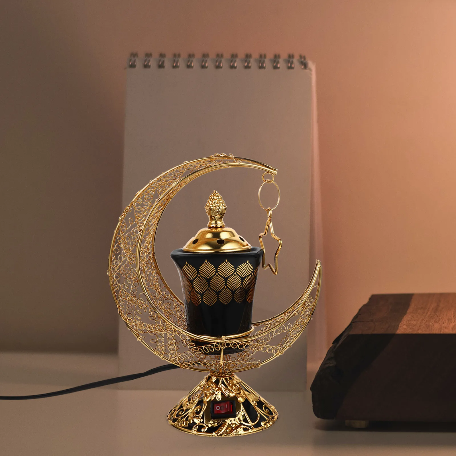 

Arabic Style Electric Incense Burner Plug-in Aroma Diffuser for Home Decor Retro Censer Heater with Eu Plug Aroma Incense Burner