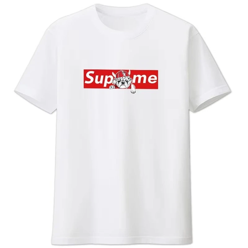 High-quality Men's Summer New Thick Pure Cotton T-shirt, with Printed Design, Stylish, Breathable, and Sweat-absorbing