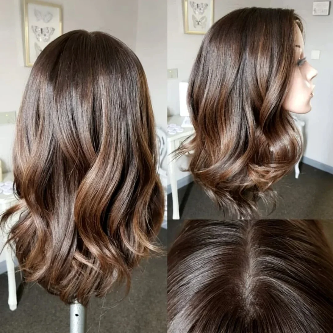 

Glueless Natural Highlight Brown 5x5 Silk Base Human Hair with BabyHair Soft Body Wave HD Lace Hair Preplucked