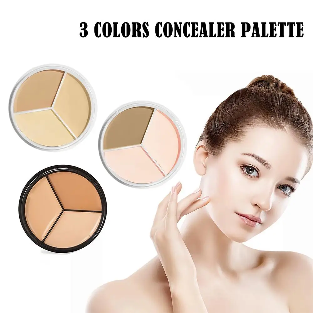 3-Color Concealer Palette Face Contouring Brightening Concealer Waterproof Dark Moisturize Makeup Acne Circles Lasting Cove B3P8