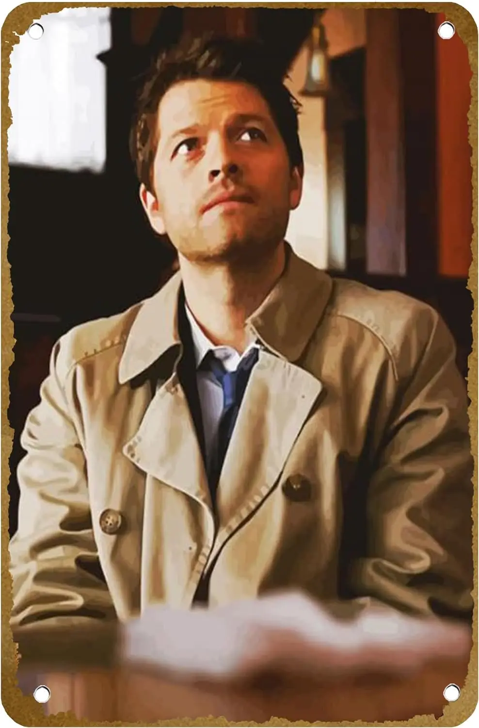 Castiel Misha Collins Poster Vintage Metal Tin sign Logo Family Club Bar Cafe Bedroom Art Wall Decoration Gift 8x12 inches