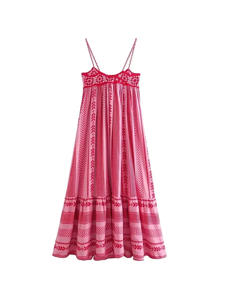 TRAFSHE Vrouwen Bohemian Midi Jurk Vakantie Charm Splice Gebreide Vintage Band Jurk Vrouwen Vestidos Mujer