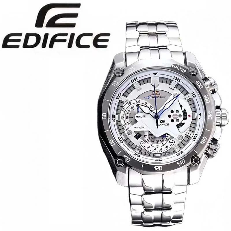 

Часы EDIFICE EF-550 Series Мужские кварцевые, классические стальные, с календарем, хронографом, деловые повседневные