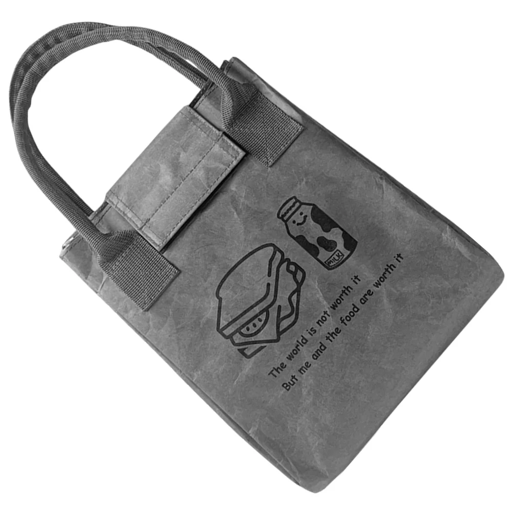 

Insulated Lunch Bag Food Carrier Portable Reusable Kraft Paper Heat Bags Women Men Outdoor Work Storage