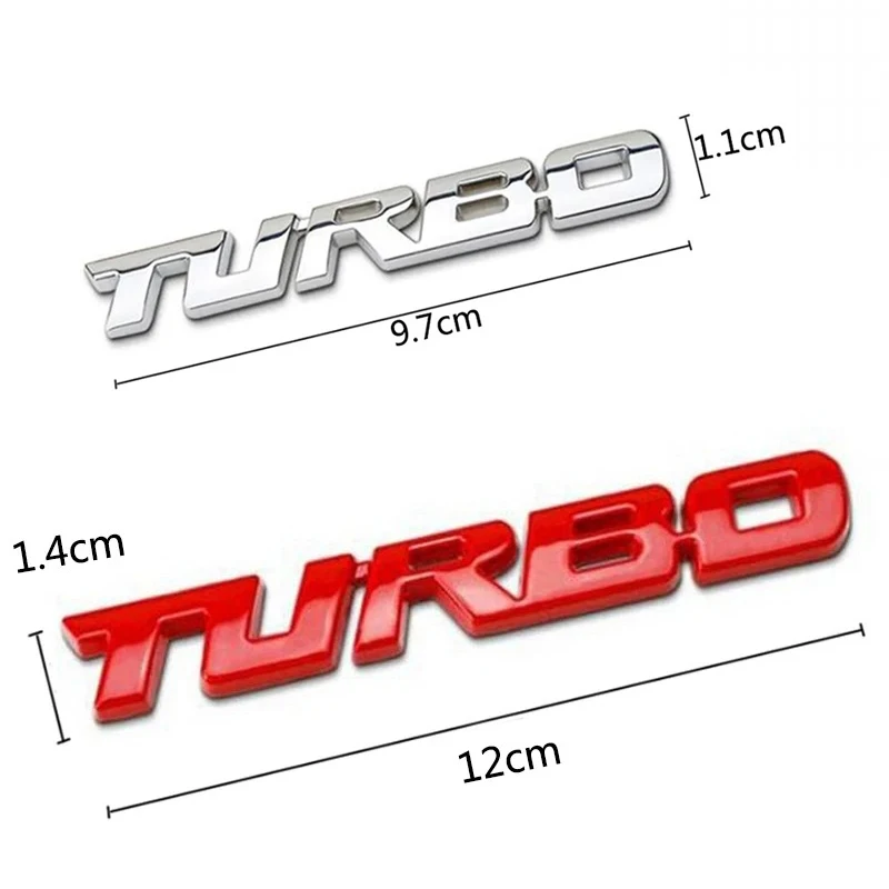 TURBO Car Styling 3D Zinc Alloy Stickers Body Rear Label Side Trim Decals Decoration Sticker Auto Exterior Decor Accessories