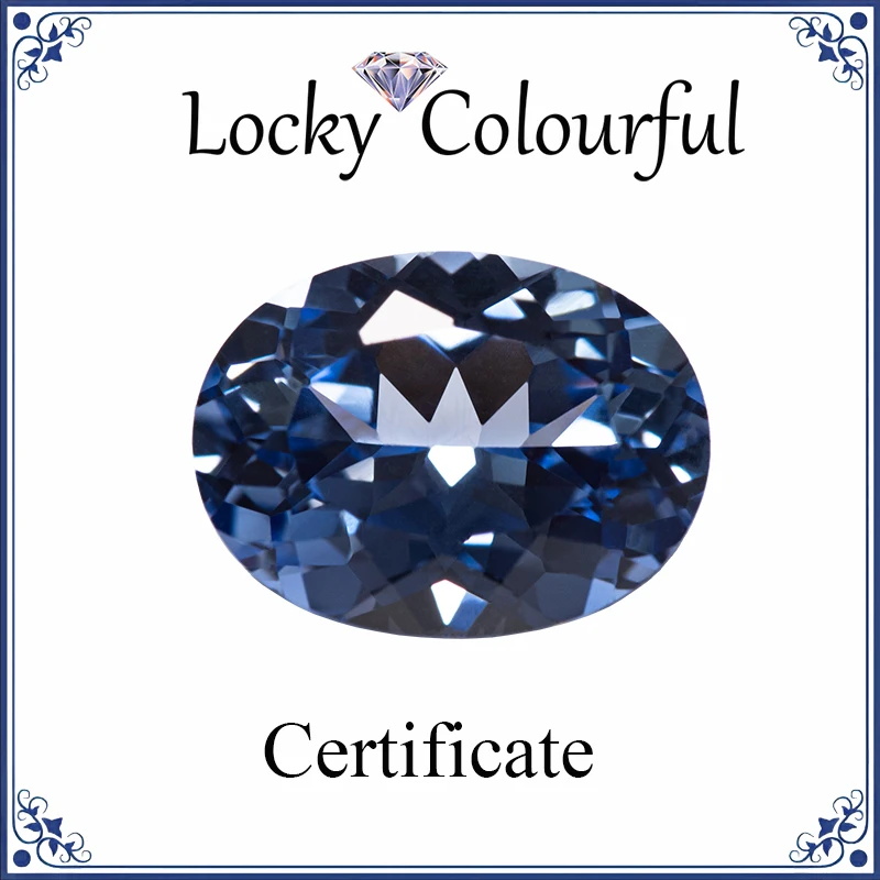 

Lab Grown Sapphire Cornflower Color Top Quality Oval Shape Charm Beads for Diy Jewelry Making Material Selectable AGL Certifica