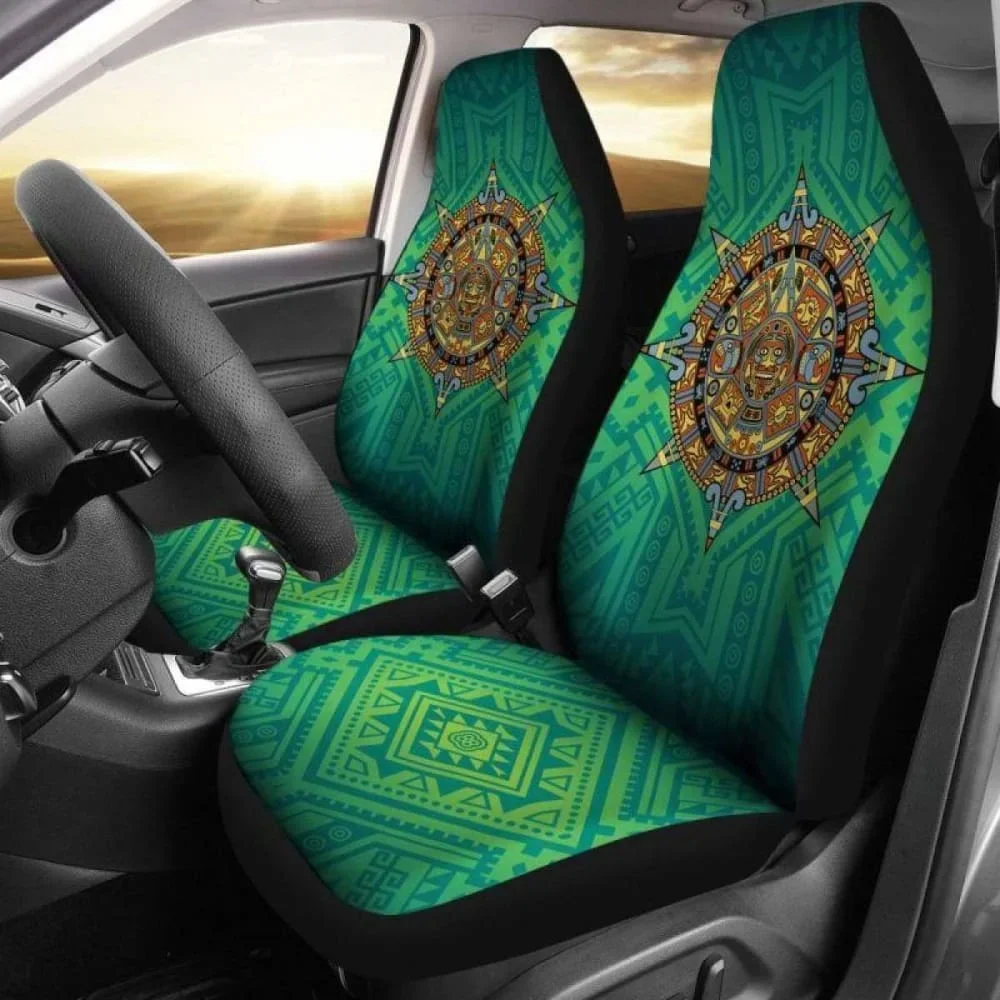 Mexico Aztec Pattern 01 Car Seat Cover 1,Pack of 2 Universal Front Seat Protective Cover