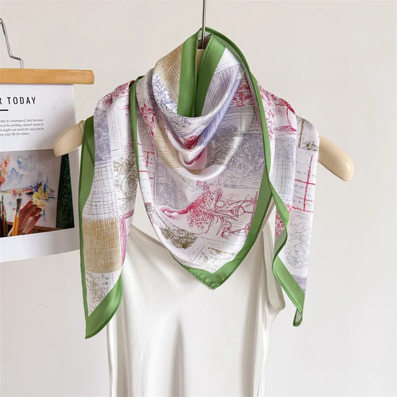 

Новый женский длинный шарф с принтом, клетчатая бандана, платок, солнцезащитный хиджаб, пашмина, модный шарф-манишка