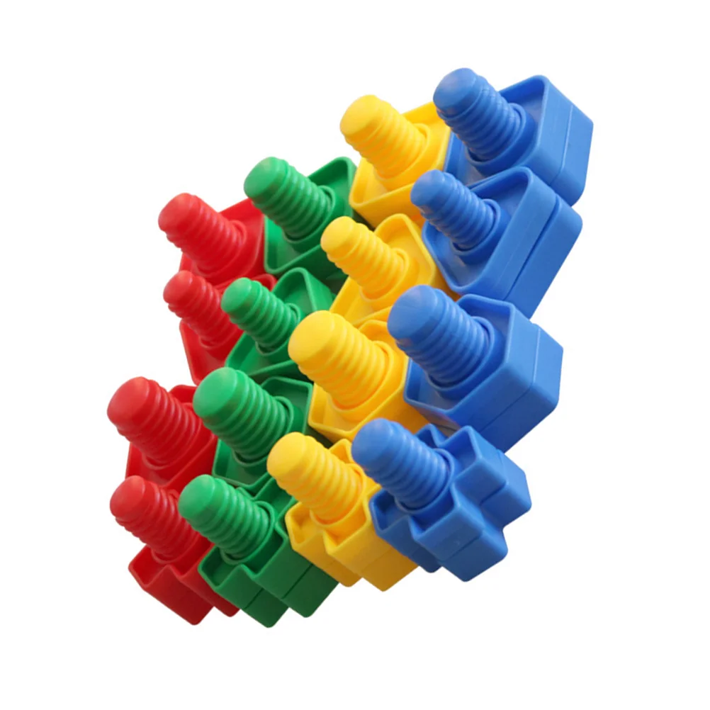 

16 Pairs Screw Toy Toys Intelligence Tightening B Color Matching Plastic Building Block Playthings Educational