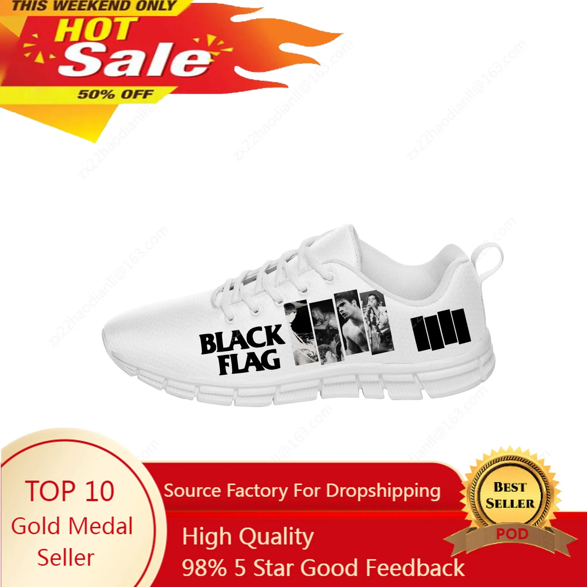 BLACK FLAG Rock Band Sneakers Mens Womens Teenager Casual Cloth Shoes Canvas Running Shoes 3D Print Designer Lightweight shoe