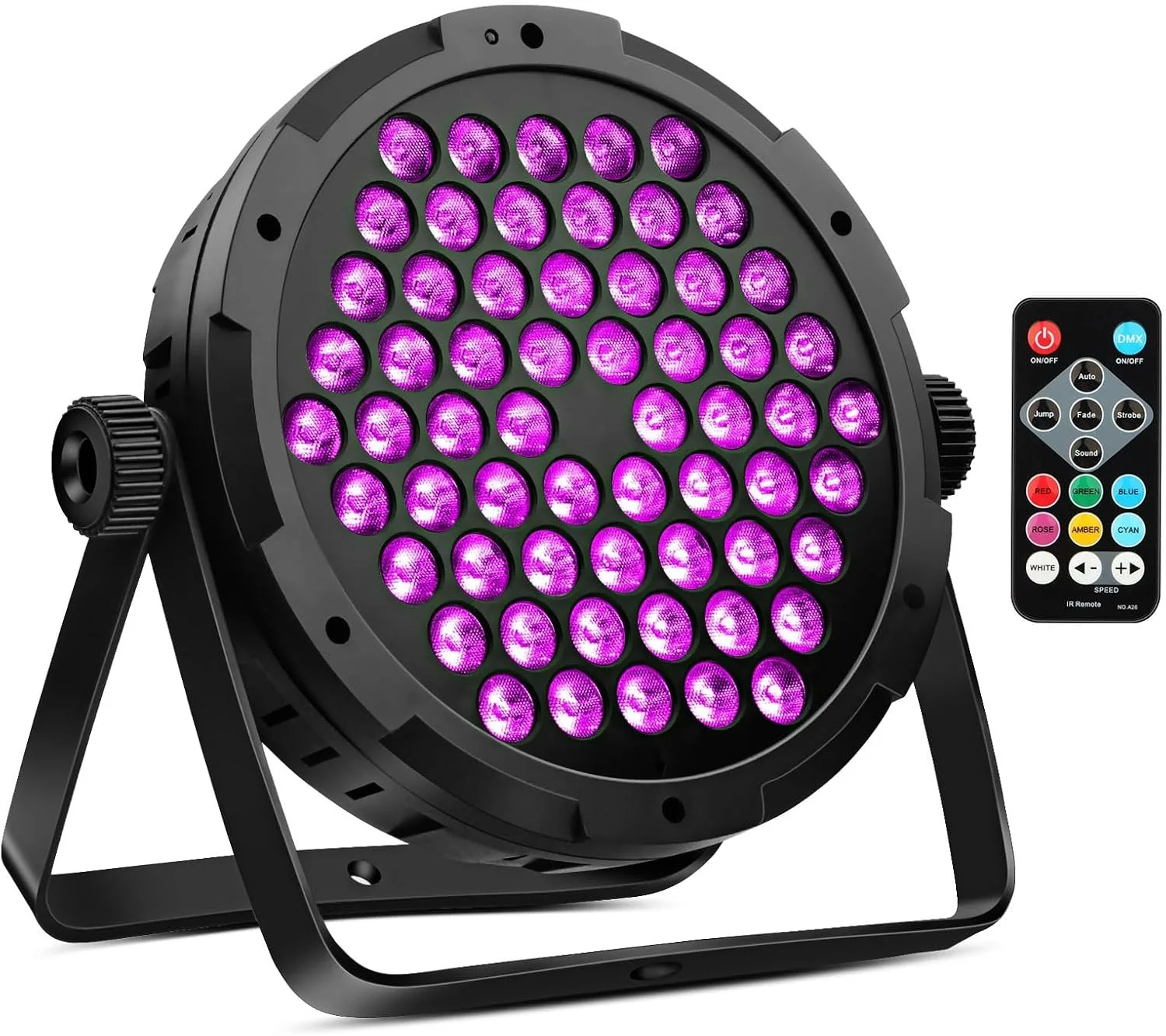 60LED Stage Floodlight: 90W RGB Color Mixing - Remote and DMX Control - Activity Sound-Activated Lighting for DJs, Weddings, Fam