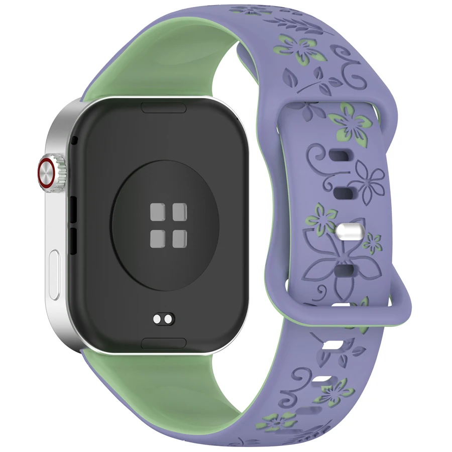 3D-gegraveerde bloemen siliconen bandje voor Xiaomi Mi Band 10 Pro / 9 Pro / 8 Pro bandje zachte band voor Redmi Watch 6/5/4 band armband