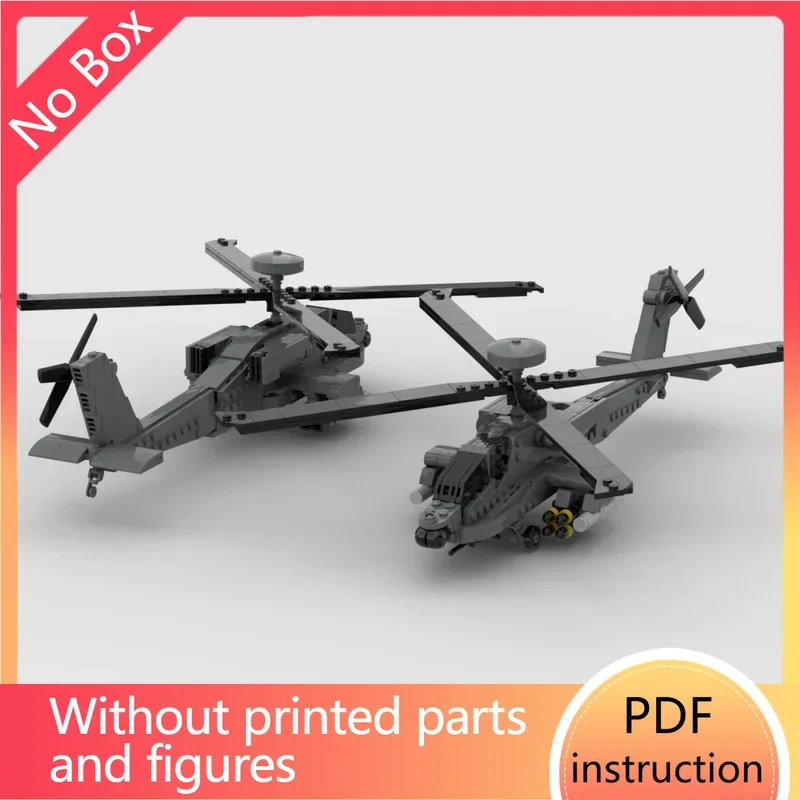 detailed US AH-64 Apache attack helicopter bricks military combat missile aircraft blocks rotorcraft aviation army moc displayCh