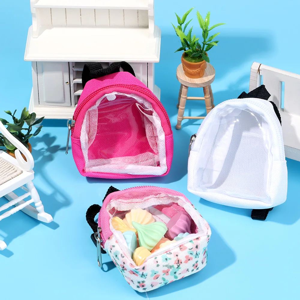 Transparent Fashion Doll Bag For Kids Above 3+ Cute Mini Backpack Rucksack Travel Case Keychain Haversack Child Gift Accessories