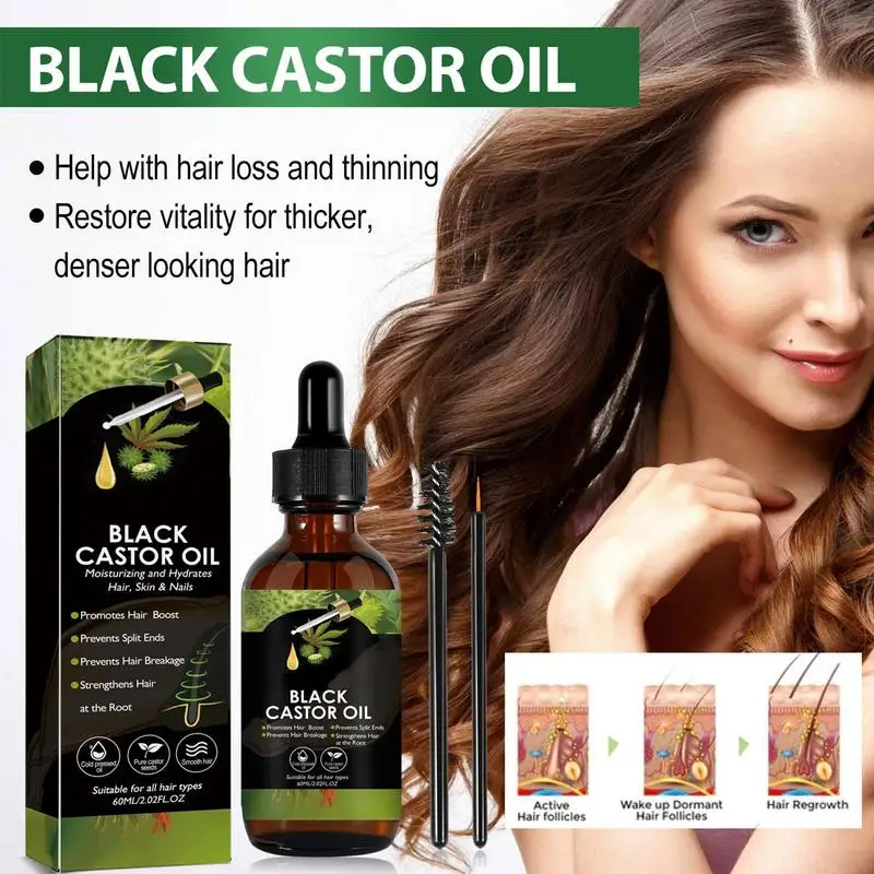 

Organic Black Castor Oil For Hair Growth Eyelashes Eyebrow Hair Growth Natural Jamaican Black Castor Hair Oil For Massaging