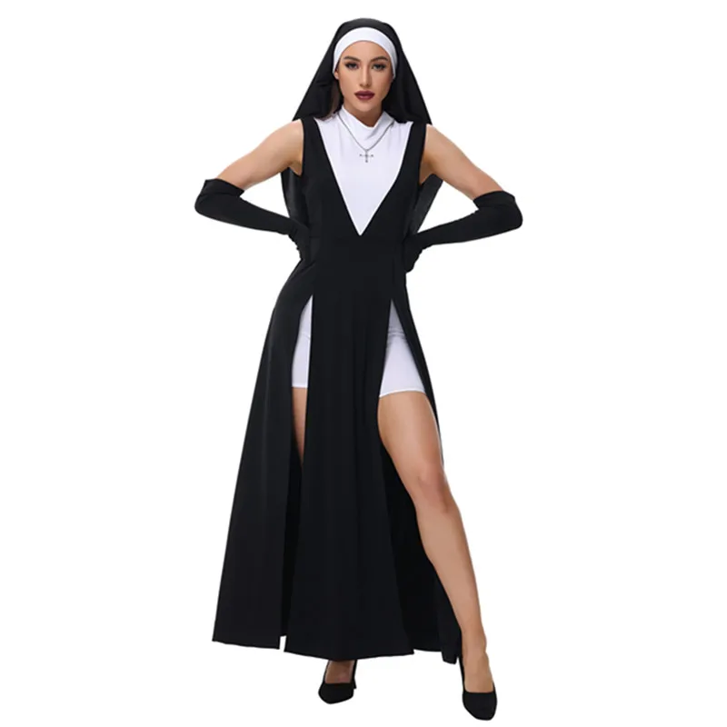 

Halloween Day of the Dead Anime Drama Bad Habit Sister Nun Cosplay Costume Carnival Party Dark Evil Vampire Fancy Dress