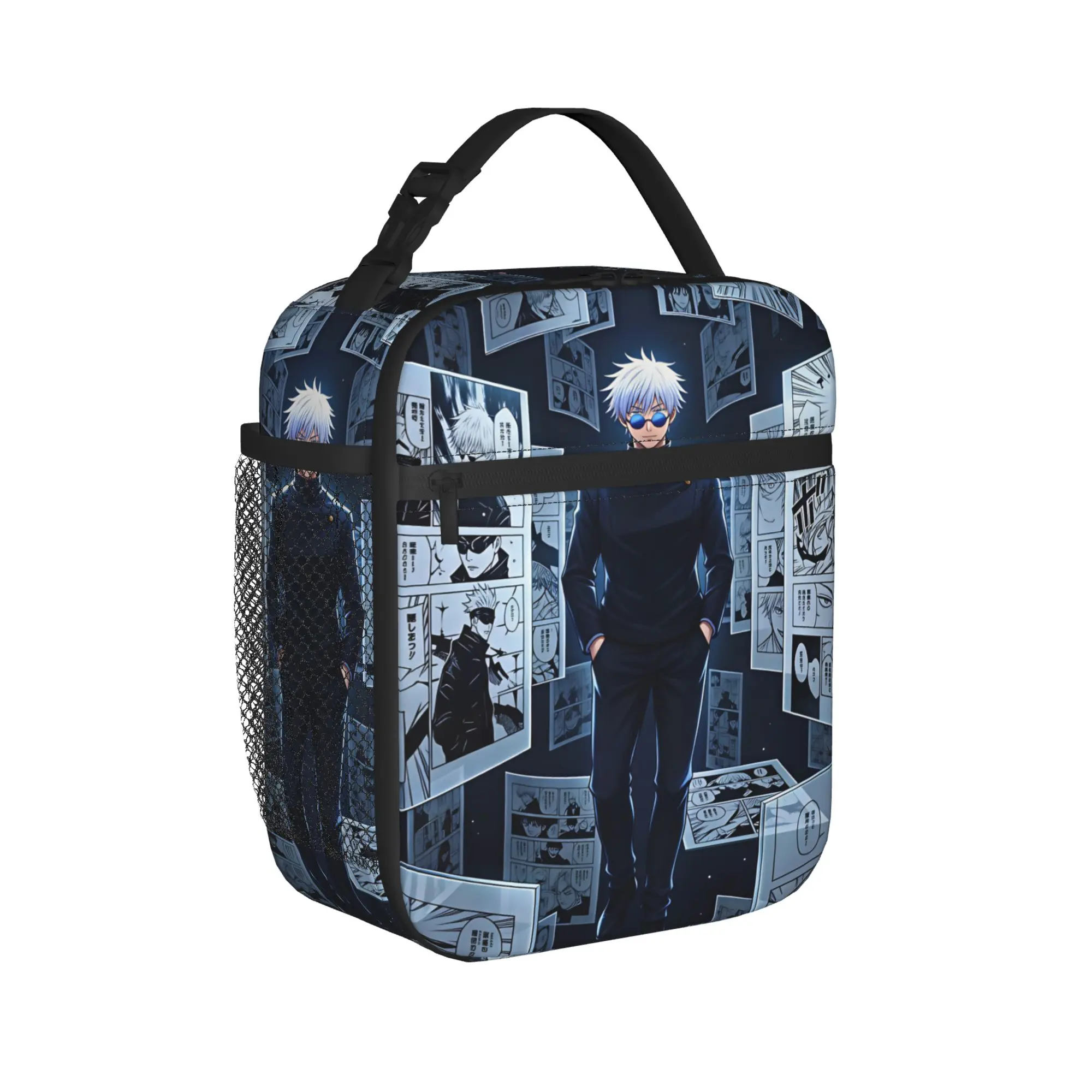 Satoru Gojo Comic Animation Lunch Bag Cute Lunch Box For Women Picnic Portable Insulated Cooler Bag Oxford Thermal Lunch Bags